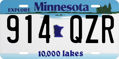 MN license plate 914QZR