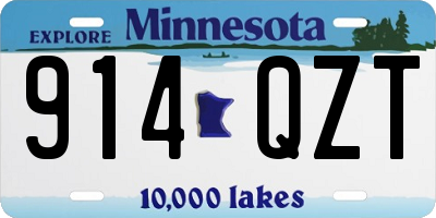 MN license plate 914QZT