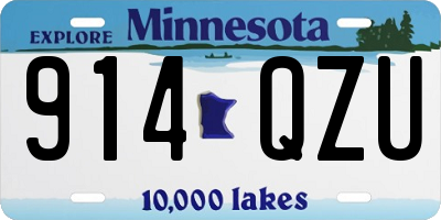 MN license plate 914QZU