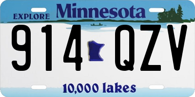 MN license plate 914QZV