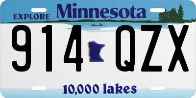 MN license plate 914QZX