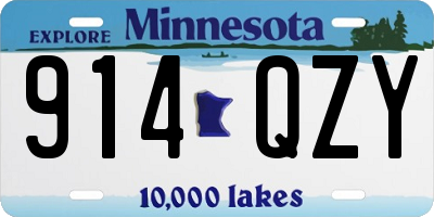 MN license plate 914QZY