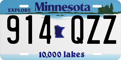 MN license plate 914QZZ
