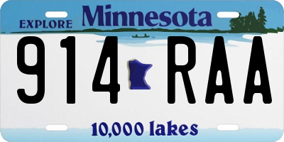 MN license plate 914RAA
