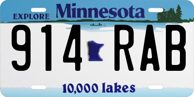 MN license plate 914RAB