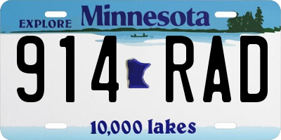 MN license plate 914RAD