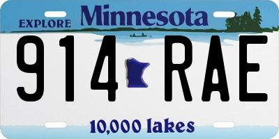 MN license plate 914RAE