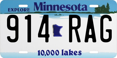 MN license plate 914RAG