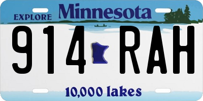MN license plate 914RAH