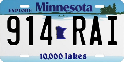 MN license plate 914RAI