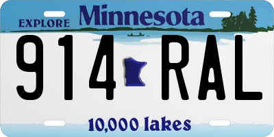 MN license plate 914RAL