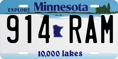 MN license plate 914RAM