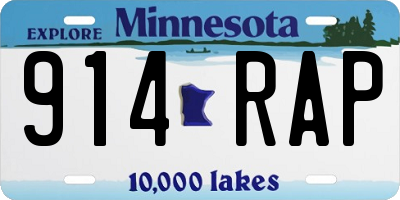MN license plate 914RAP