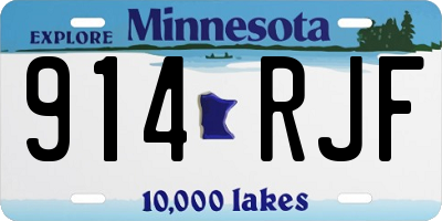 MN license plate 914RJF