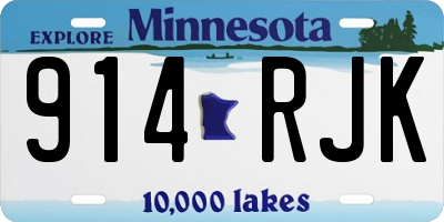 MN license plate 914RJK