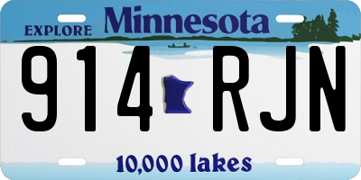 MN license plate 914RJN