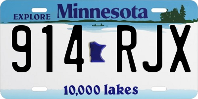 MN license plate 914RJX