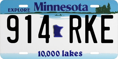 MN license plate 914RKE