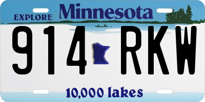 MN license plate 914RKW