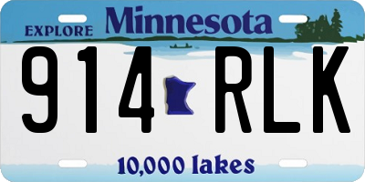 MN license plate 914RLK