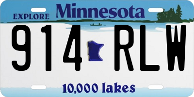 MN license plate 914RLW