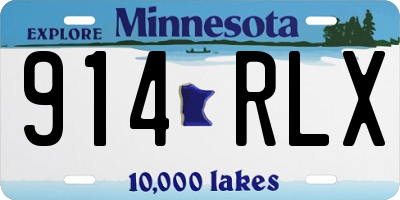 MN license plate 914RLX