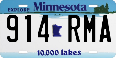 MN license plate 914RMA