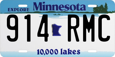 MN license plate 914RMC