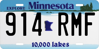 MN license plate 914RMF