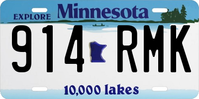 MN license plate 914RMK