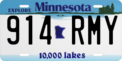 MN license plate 914RMY