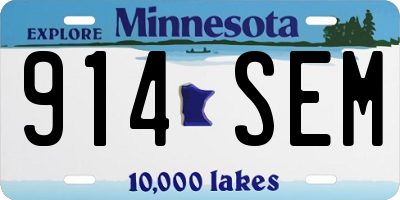 MN license plate 914SEM