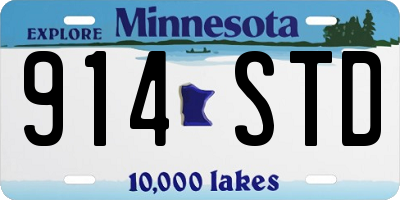MN license plate 914STD