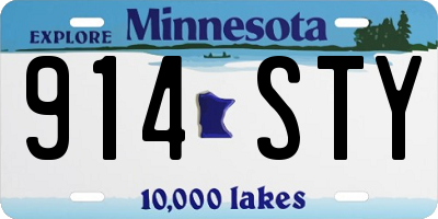 MN license plate 914STY