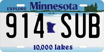 MN license plate 914SUB