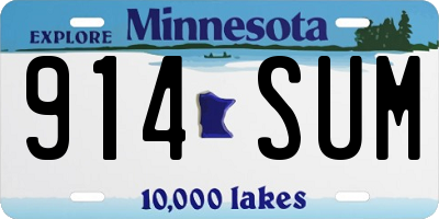 MN license plate 914SUM