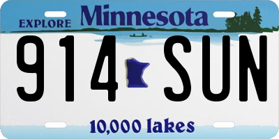 MN license plate 914SUN