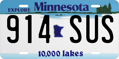 MN license plate 914SUS