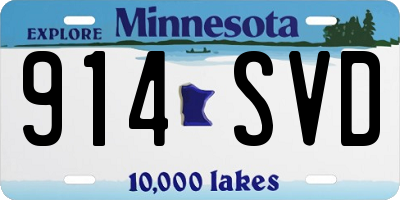 MN license plate 914SVD