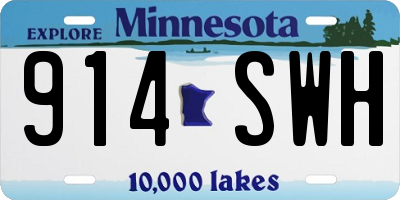 MN license plate 914SWH