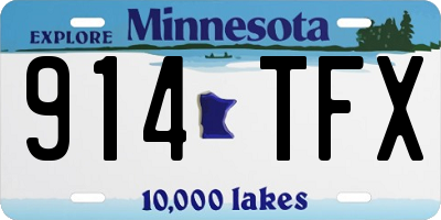 MN license plate 914TFX