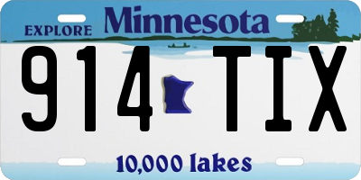 MN license plate 914TIX