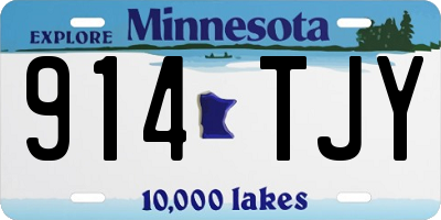 MN license plate 914TJY