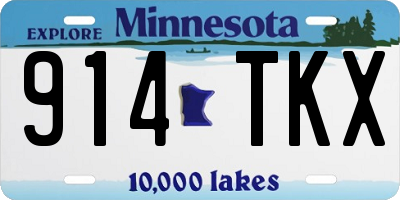 MN license plate 914TKX