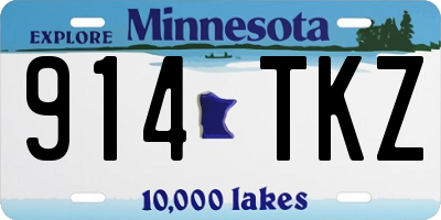 MN license plate 914TKZ