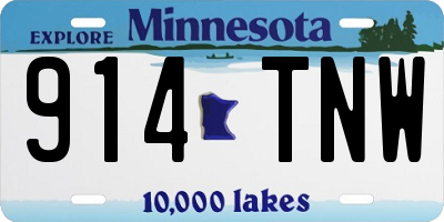 MN license plate 914TNW
