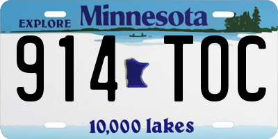 MN license plate 914TOC