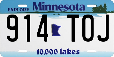 MN license plate 914TOJ
