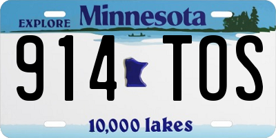 MN license plate 914TOS