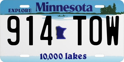 MN license plate 914TOW